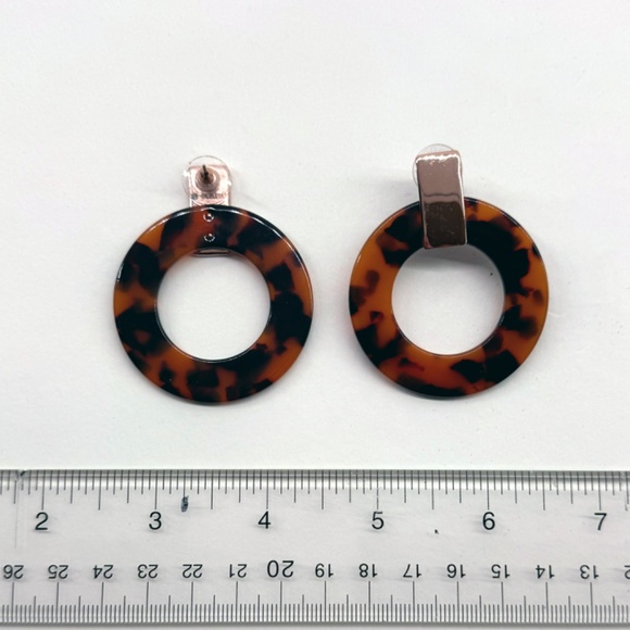 Large Vintage French Tortoise Shell Earrings - Picture 5 of 6